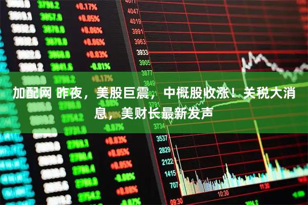 加配网 昨夜，美股巨震，中概股收涨！关税大消息，美财长最新发声