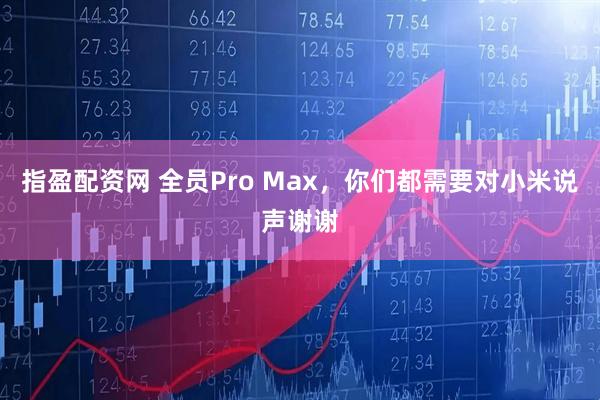 指盈配资网 全员Pro Max，你们都需要对小米说声谢谢